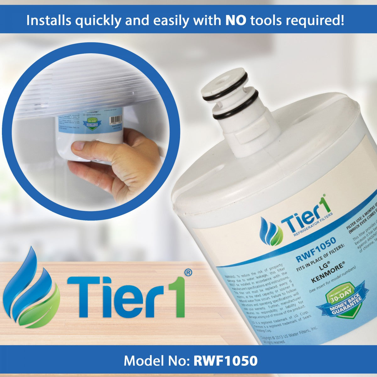 5231JA2002A/LT500P LG Comparable Refrigerator Water Filter Replacement by Tier1