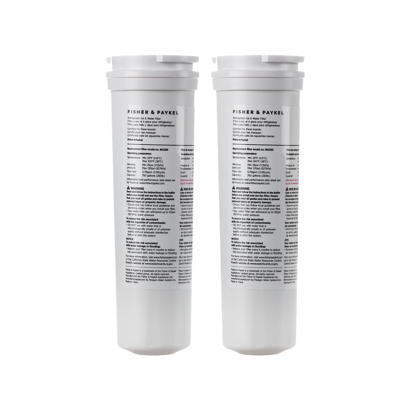 862285 Fisher & Paykel Refrigerator Water Filter