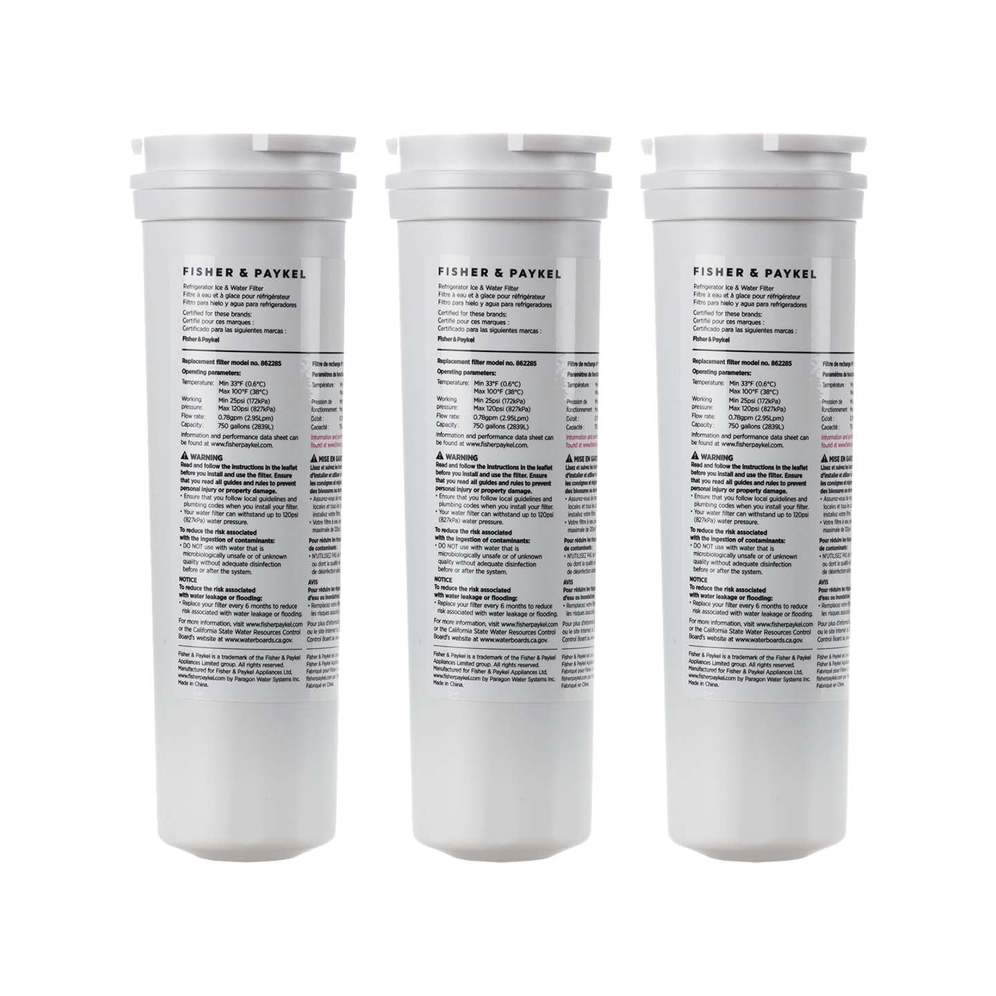 862285 Fisher & Paykel Refrigerator Water Filter