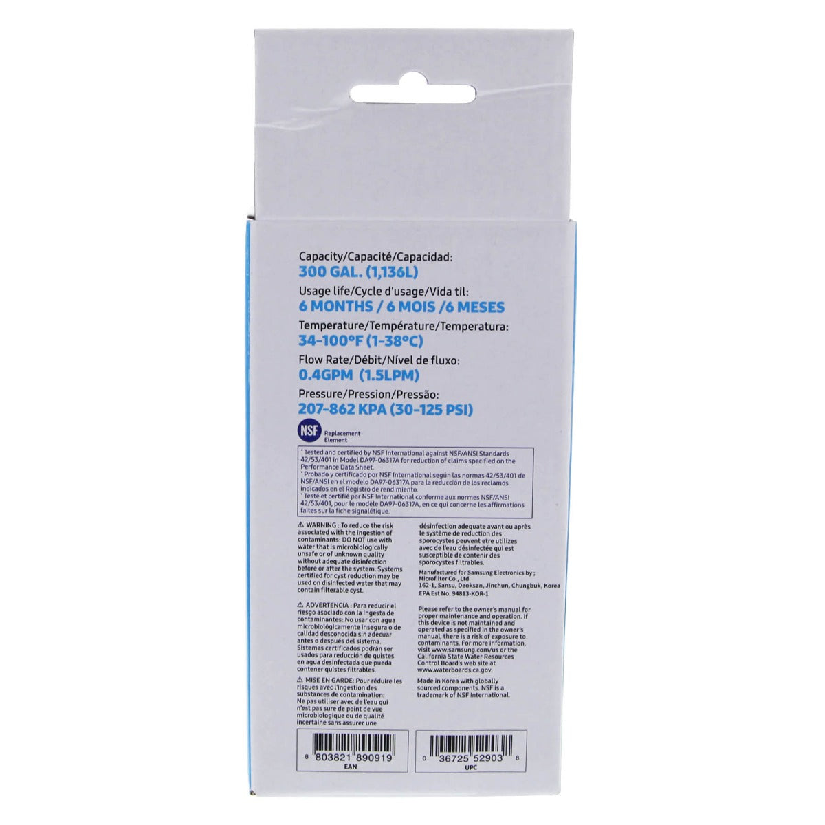 DA29-00003G Samsung Refrigerator Water Filter
