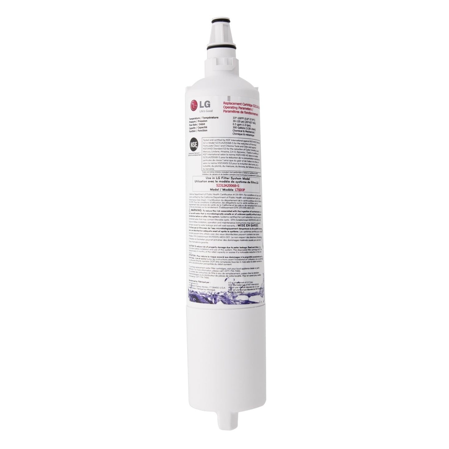 5231JA2006B / LT600P LG Refrigerator Water Filter