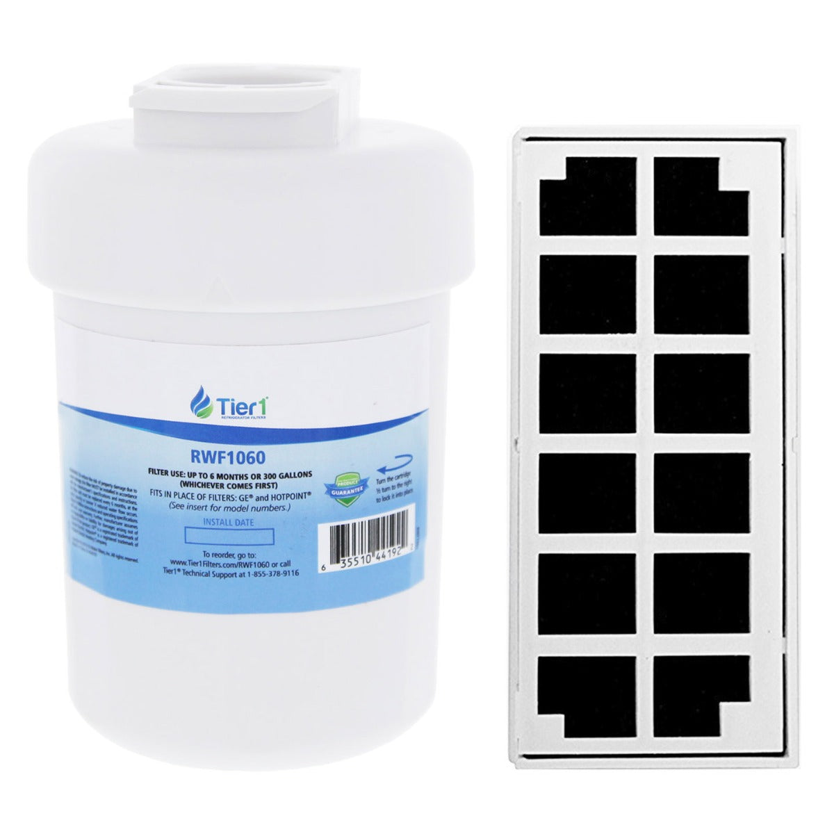 GE MWF & Odorfilter Comparables Refrigerator Water & Air Filter Combo by Tier1