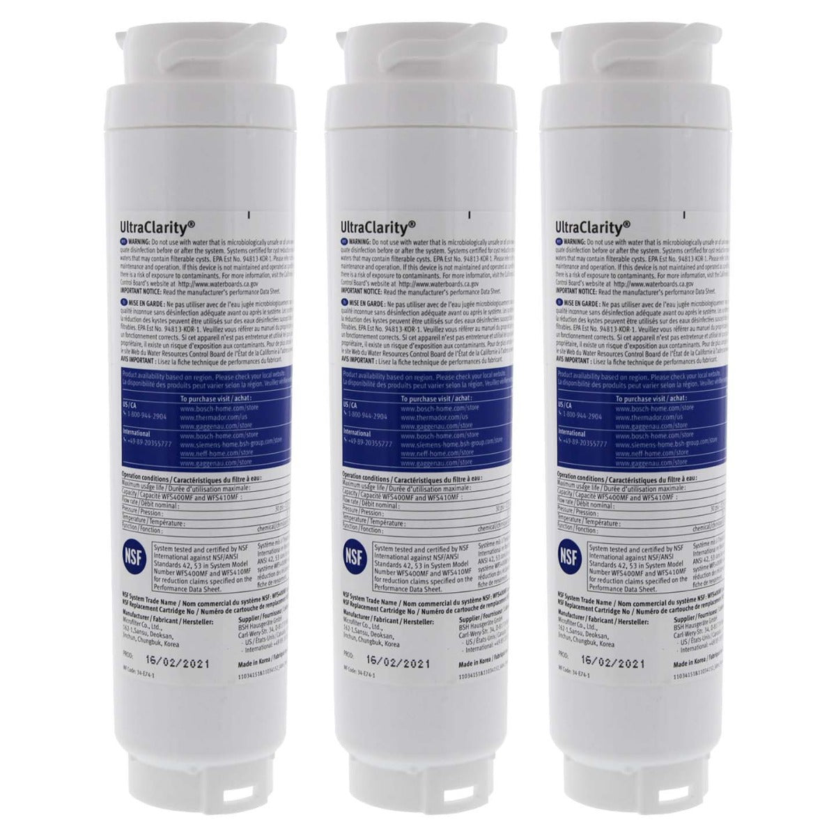 9000 077104 Bosch UltraClarity REPLFLTR10 Refrigerator Water Filter