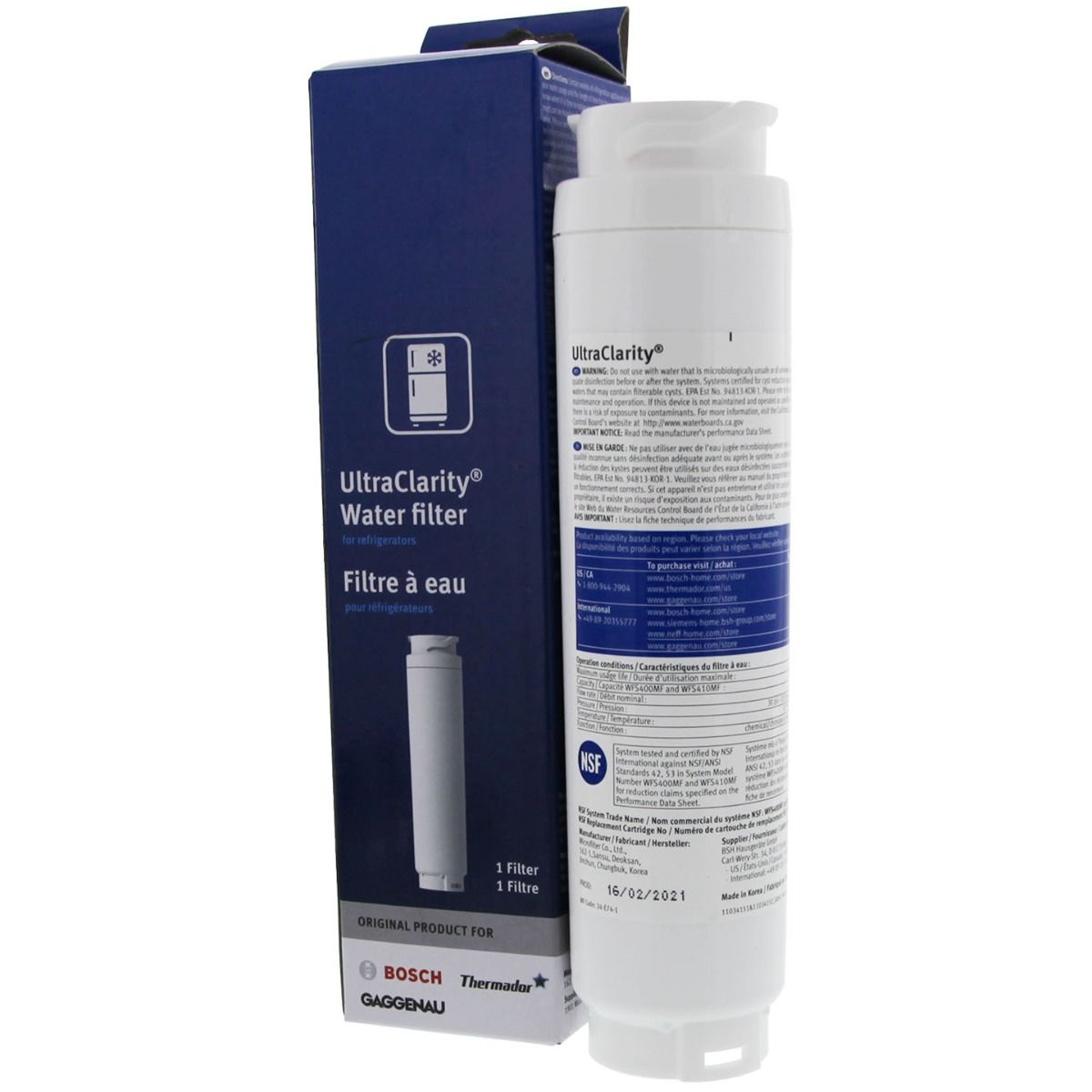 9000 077104 Bosch UltraClarity REPLFLTR10 Refrigerator Water Filter